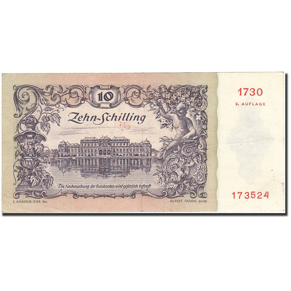 Billet, Autriche, 10 Schilling, 1949-1954, 1950-01-02, KM:128, TTB