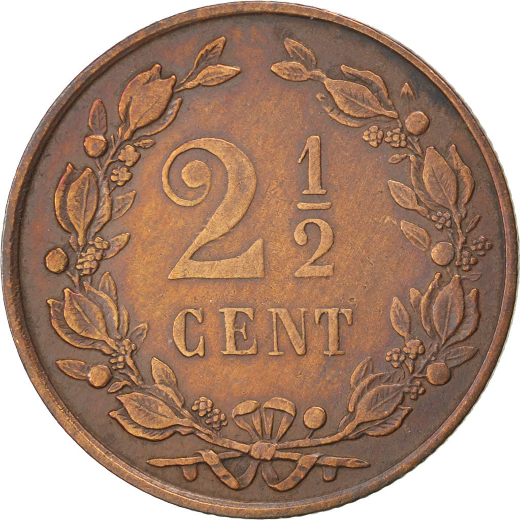 Coin, Netherlands, William III, 2-1/2 Cent, 1880, EF(40-45), Bronze, KM:108.1