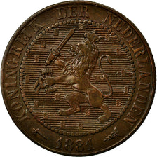 Coin, Netherlands, William III, 2-1/2 Cent, 1881, AU(50-53), Bronze, KM:108.1