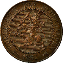 Coin, Netherlands, William III, 2-1/2 Cent, 1881, AU(55-58), Bronze, KM:108.1