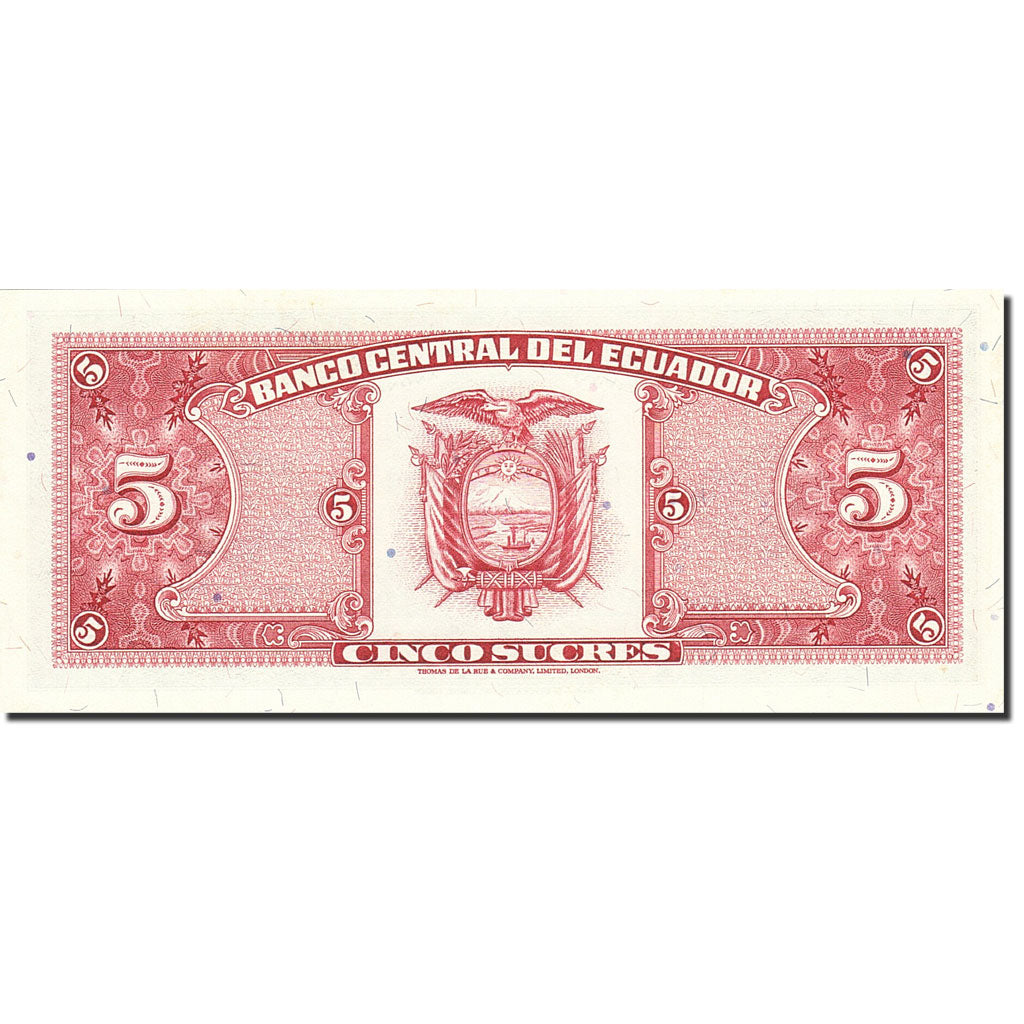Banknote, Ecuador, 5 Sucres, 1984-1988, 1988-11-22, KM:120A, UNC(60-62)