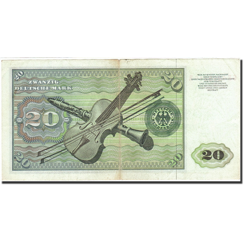 Banknote, GERMANY - FEDERAL REPUBLIC, 20 Deutsche Mark, 1970-1980, 1970-01-02