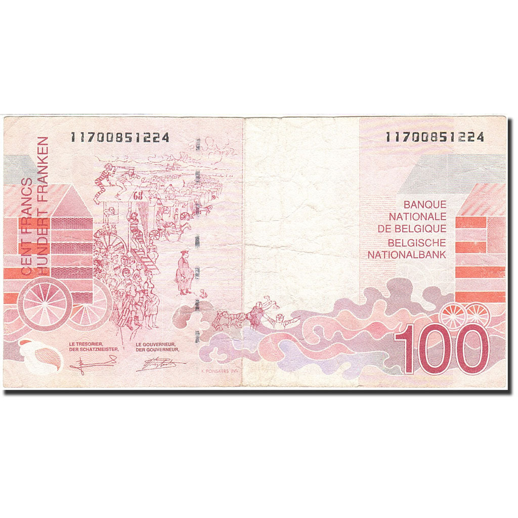 Banknote, Belgium, 100 Francs, 1994-1997, Undated (1995-2001), KM:147, VF(20-25)