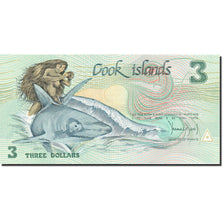 Billet, Îles Cook, 3 Dollars, 1987, Undated (1987), KM:3a, SPL