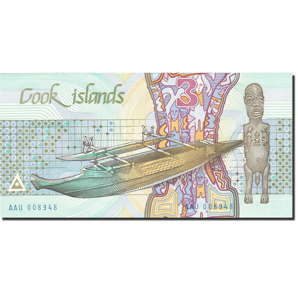Banknote, Cook Islands, 3 Dollars, 1987, Undated (1987), KM:3a, UNC(63)