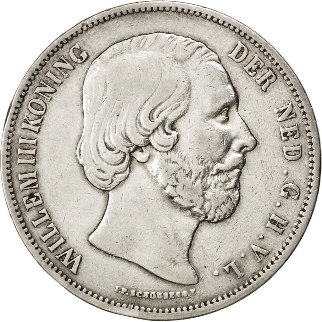 Pays-Bas, Willem III, 2 1/2 Gulden 1851, KM 82