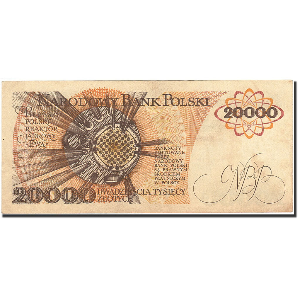 Poland, 20,000 Zlotych, 1987-1990, 1989-02-01, KM:152a, AU(50-53)