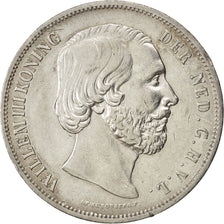 NETHERLANDS, 2-1/2 Gulden, 1854, KM #82, AU(50-53), Silver, 38, 24.92