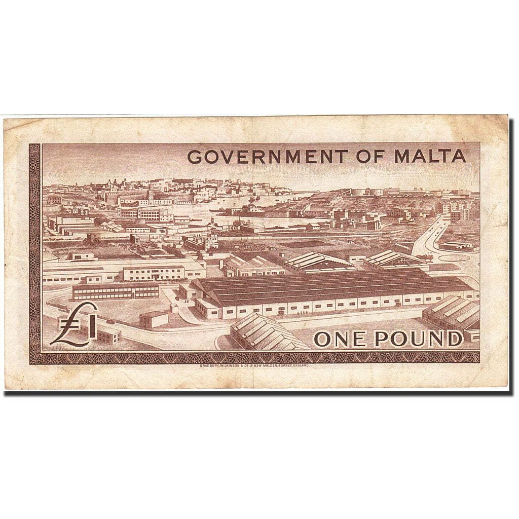 Banknote, Malta, 1 Pound, 1968-1969, 1969, KM:29a, VF(20-25)