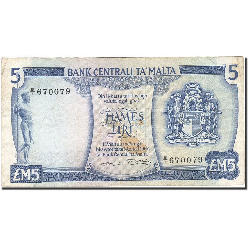 Banknote, Malta, 5 Liri, 1967, 1973, KM:32d, VF(20-25)