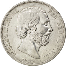 NETHERLANDS, 2-1/2 Gulden, 1865, KM #82, AU(50-53), Silver, 38, 24.90