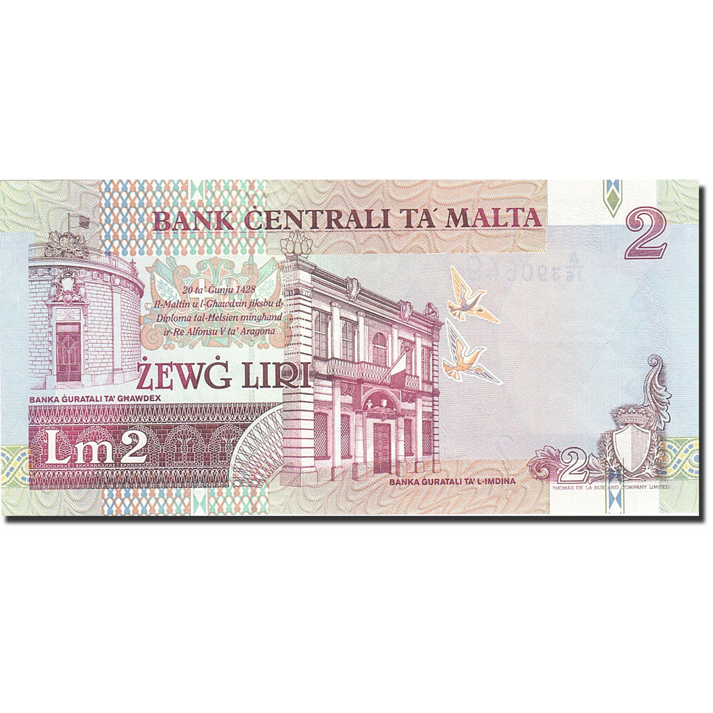 Banknote, Malta, 2 Liri, 1994, 1994, KM:45c, UNC(65-70)