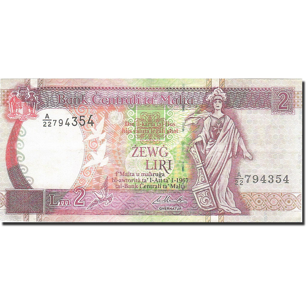 Banknote, Malta, 2 Liri, 1994, 1994, KM:45b, AU(55-58)