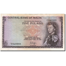 Biljet, Malta, 5 Pounds, 1968-1969, 1968, KM:30a, TB