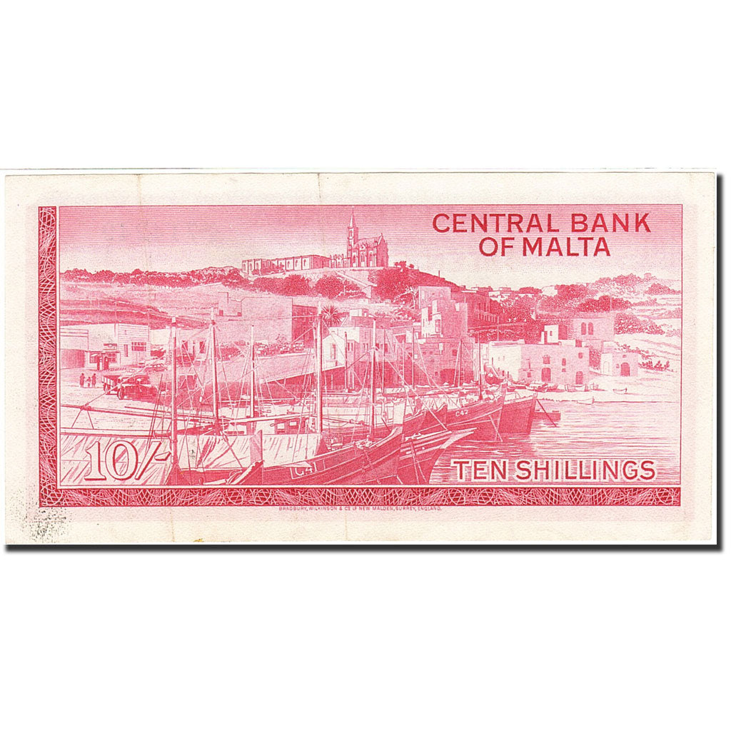 Banknote, Malta, 10 Shillings, 1968-1969, 1968, KM:28a, EF(40-45)