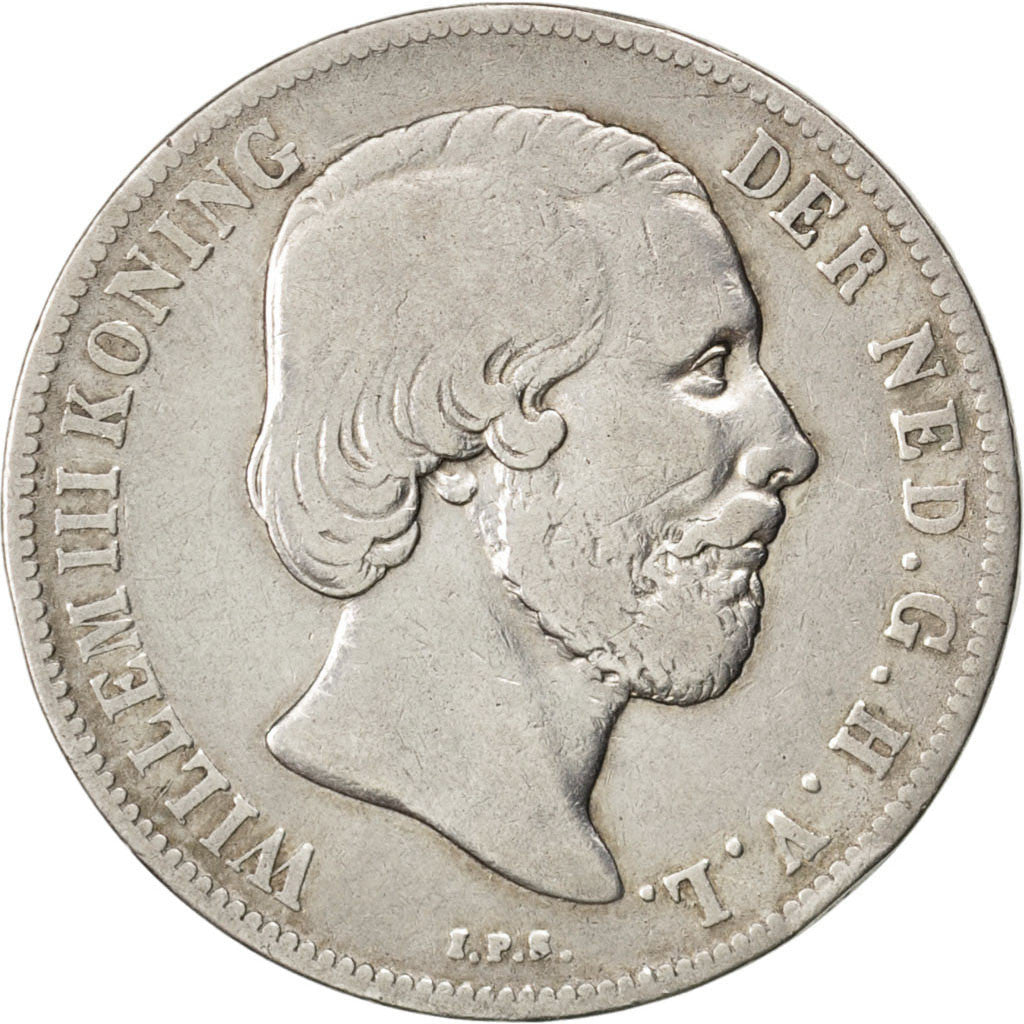 Coin, Netherlands, William III, Gulden, 1865, VF(30-35), Silver, KM:93