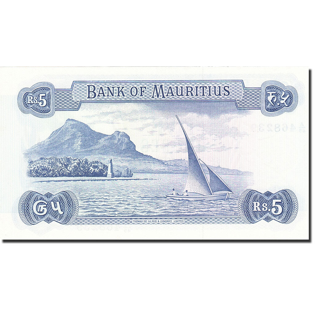 Banknote, Mauritius, 5 Rupees, 1967, Undated (1967), KM:30c, UNC(63)