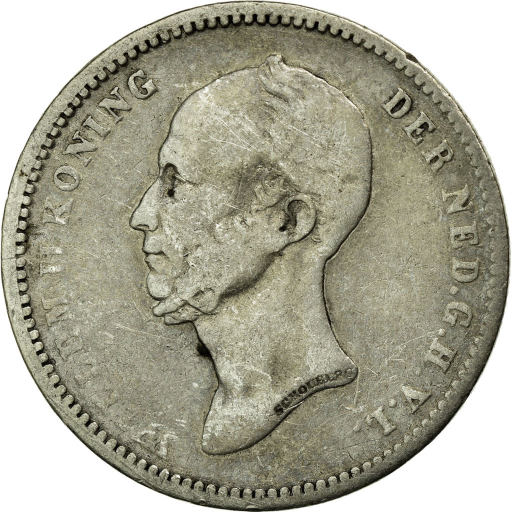 Coin, Netherlands, William II, 25 Cents, 1848, VF(20-25), Silver, KM:76