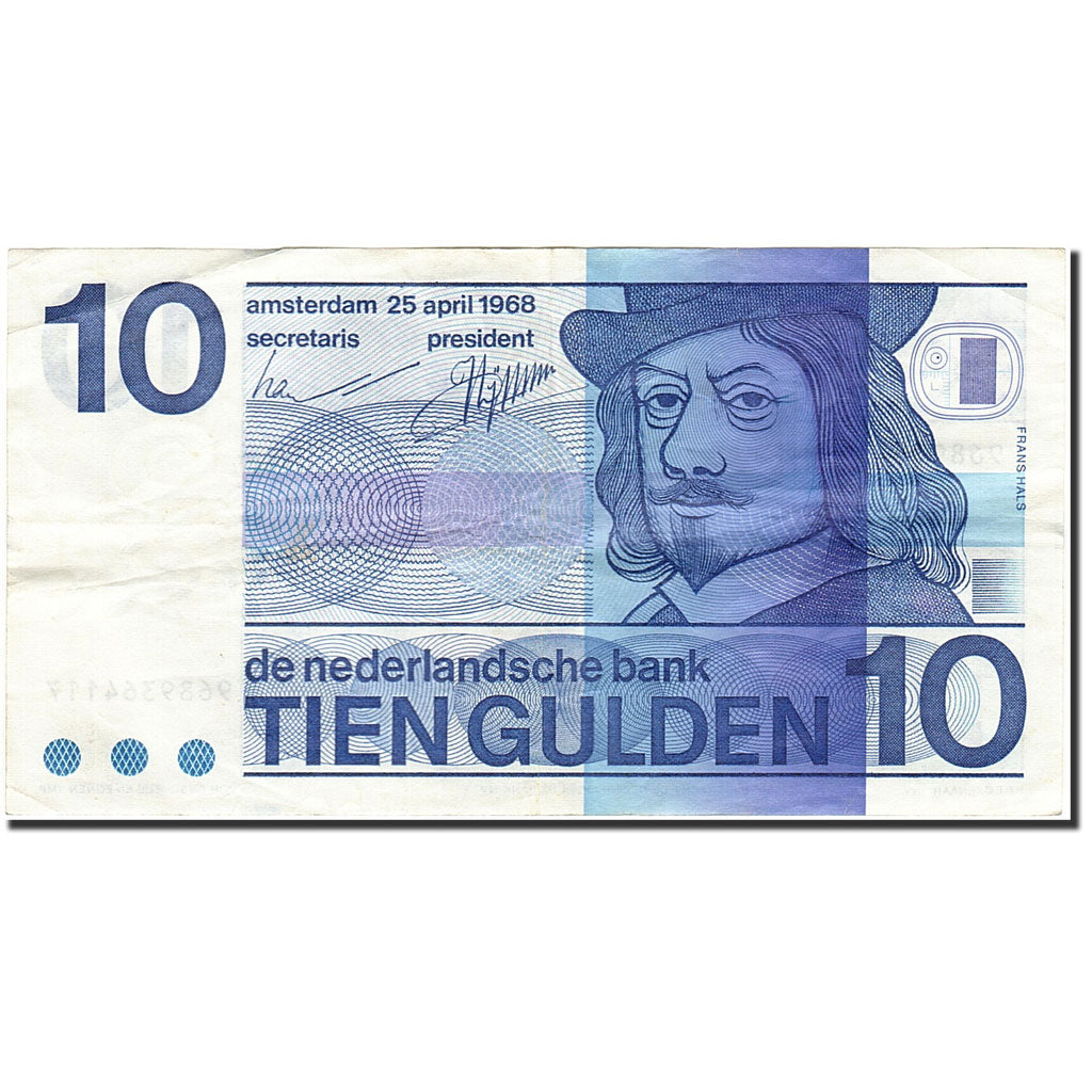 Banknote, Netherlands, 10 Gulden, 1966-1972, 1968-04-25, KM:91b, EF(40-45)