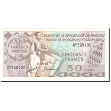 Billet, Burundi, 50 Francs, 1975-1978, 1988-05-01, KM:28c, TTB