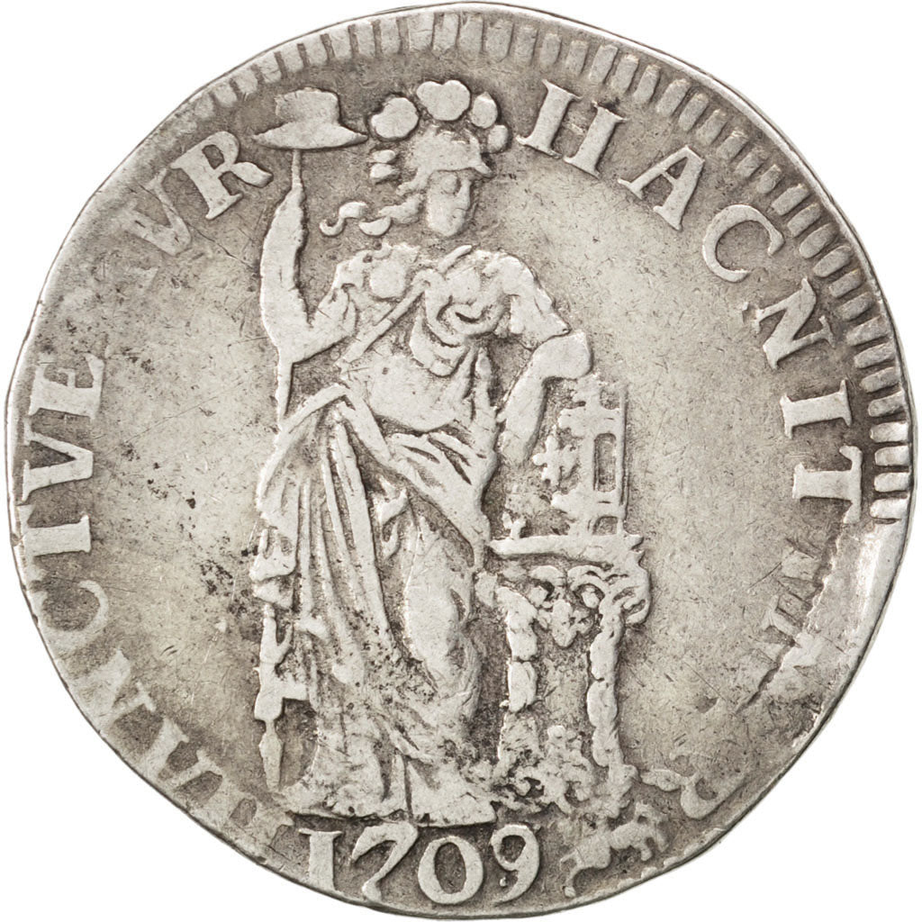 Paesi Bassi, GELDERLAND, Gulden, 1709, MB, Argento, KM:65.2