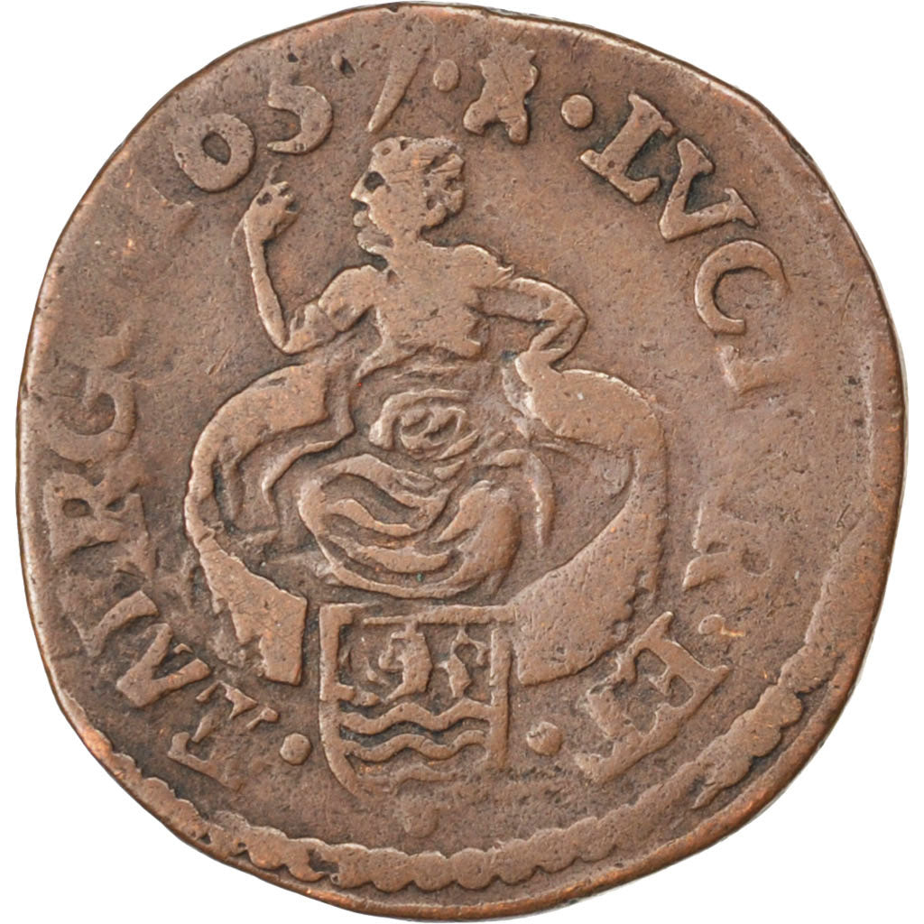 Netherlands, 1 Duit, 1657, KM #33, VF(20-25), Copper, 2.96