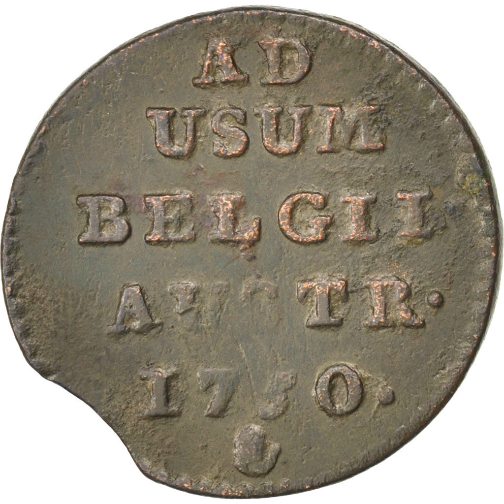 AUSTRIAN NETHERLANDS, Liard, Oord, 1750, Anvers, KM #2, EF(40-45), Copper, 3.51