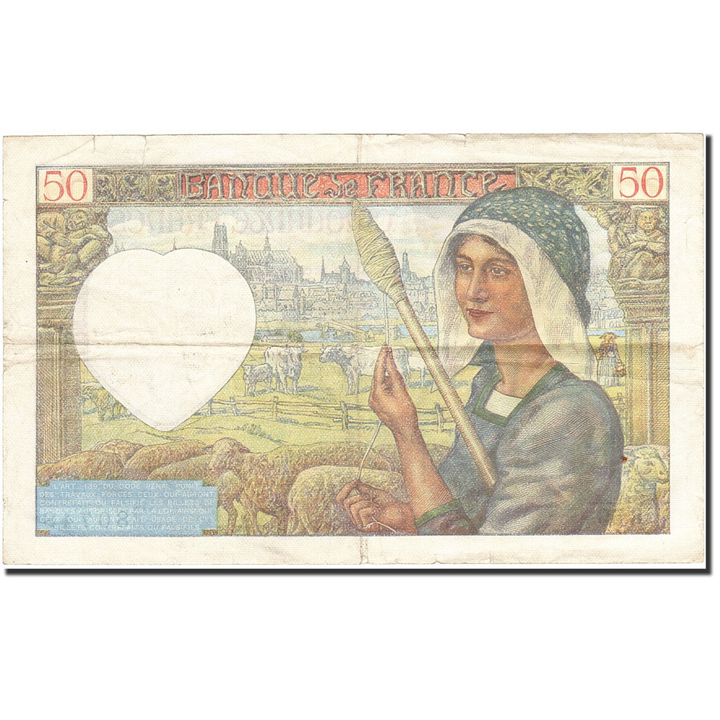 Francia, 50 Francs, 1941, KM:93, 1941-04-17, BB, Fayette:19.8