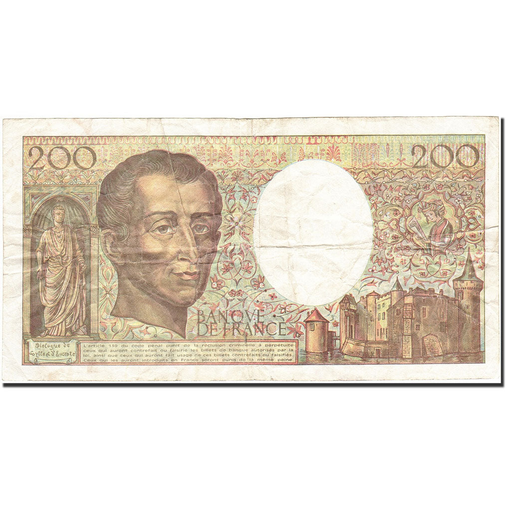 Billet, France, 200 Francs, 1981, 1992, TB+, Fayette:70.12c, KM:155e