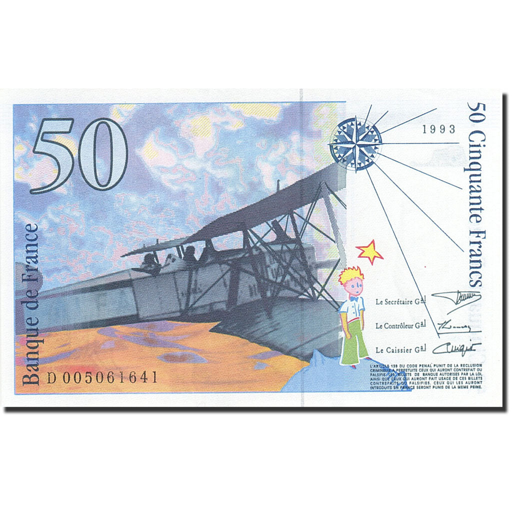 France, 50 Francs, 1992, KM:157b, 1993, UNC(64), Fayette:72.2