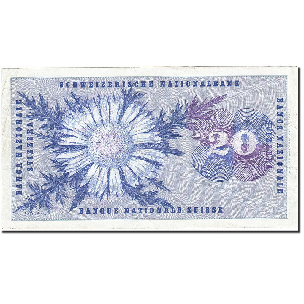 Billet, Suisse, 20 Franken, 1954-1961, 1971-02-10, KM:46s, TTB