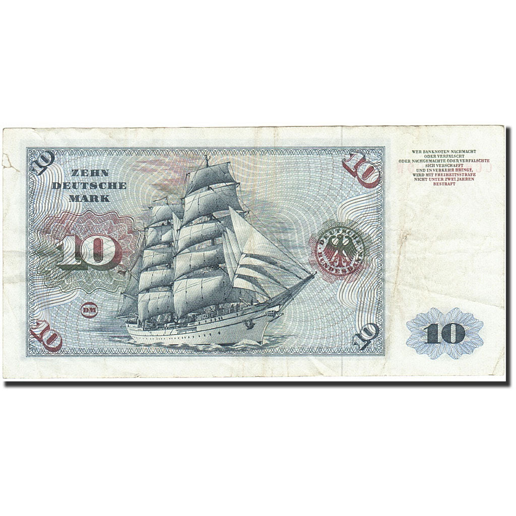 Geldschein, Bundesrepublik Deutschland, 10 Deutsche Mark, 1970-1980, 1970-01-02