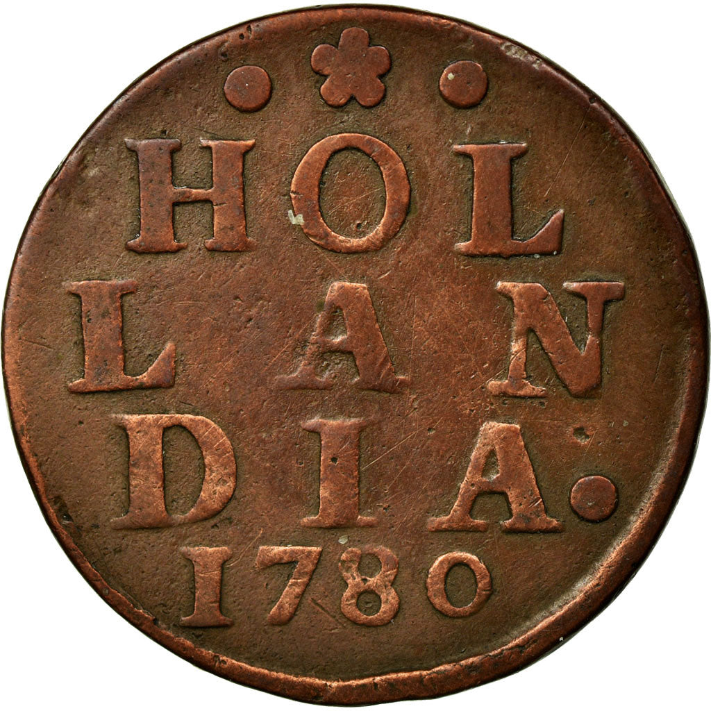 Coin, Netherlands, HOLLAND, Duit, 1780, EF(40-45), Copper, KM:80