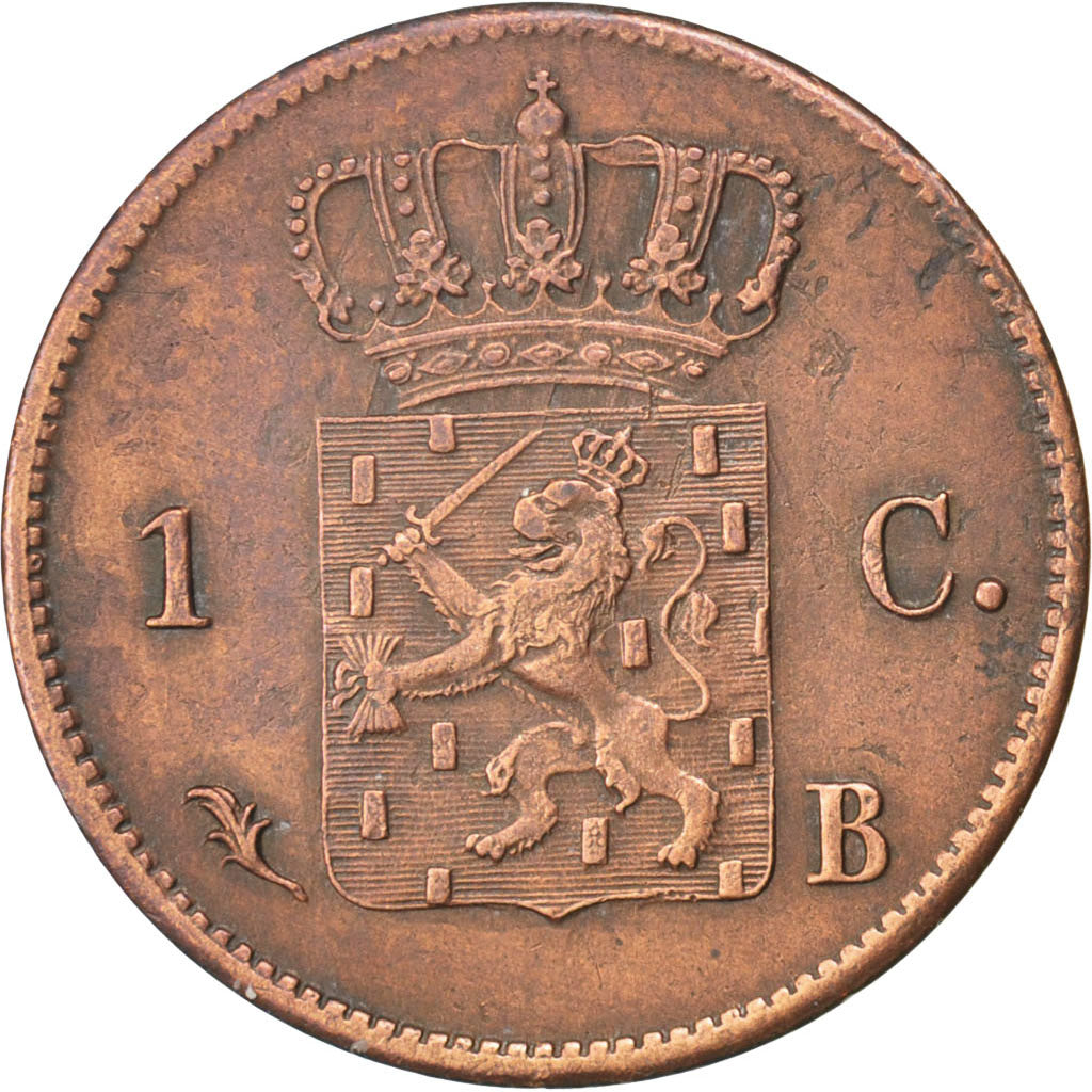 Paesi Bassi, William I, Cent, 1827, Brussels, BB, Rame, KM:47