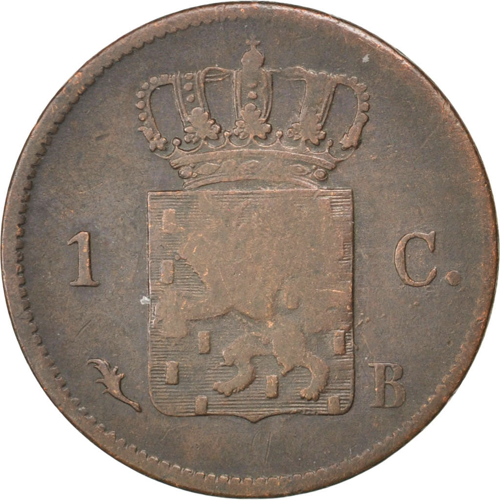 Paesi Bassi, William I, Cent, 1828, Brussels, MB, Rame, KM:47