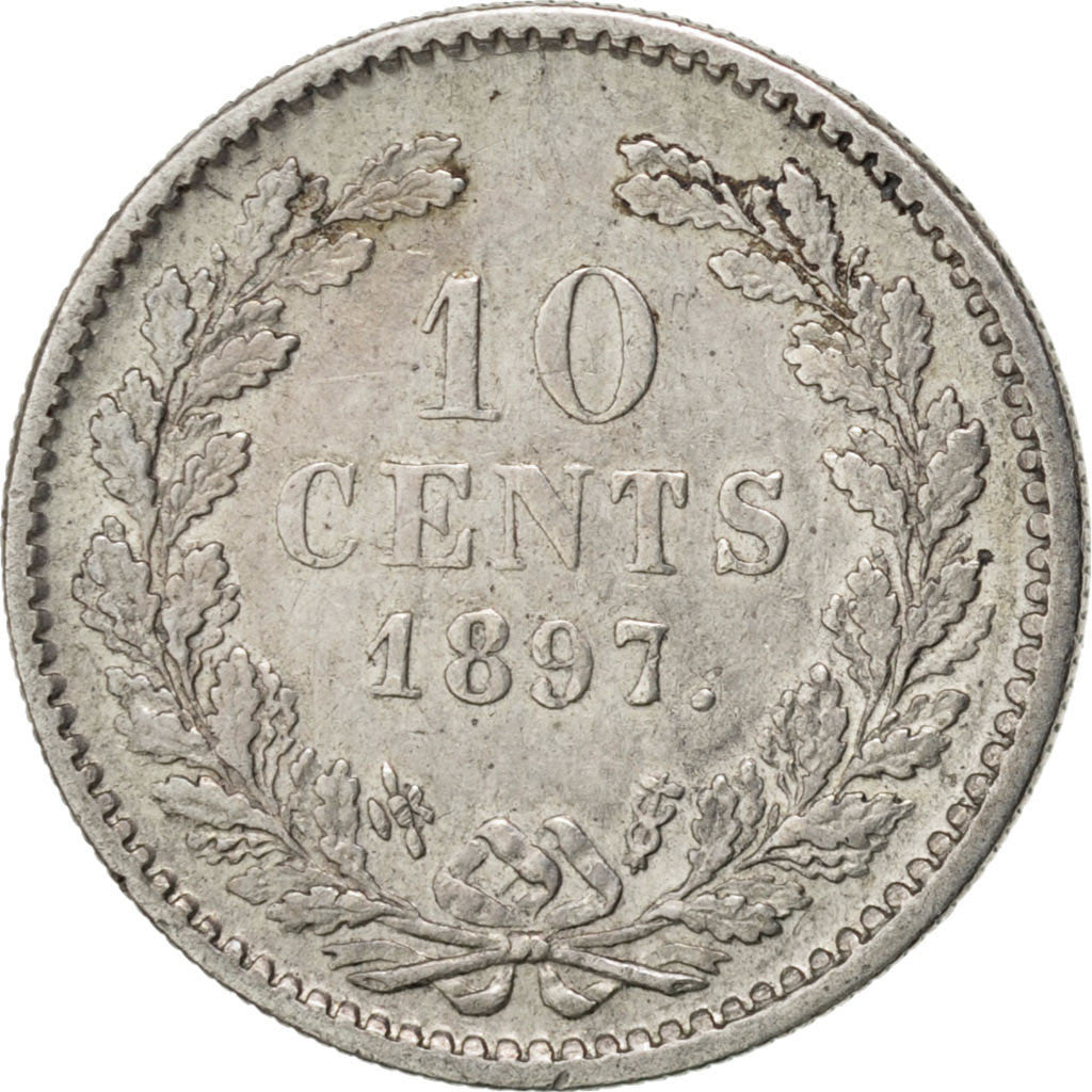 Coin, Netherlands, Wilhelmina I, 10 Cents, 1897, EF(40-45), Silver, KM:116