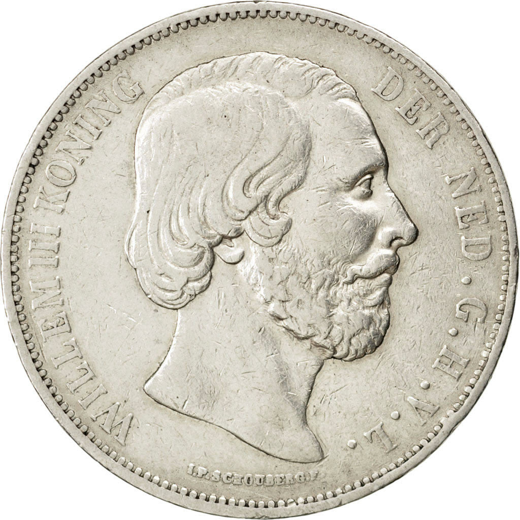 Pays-Bas, Willem III, 2 1/2 Gulden 1871, KM 82