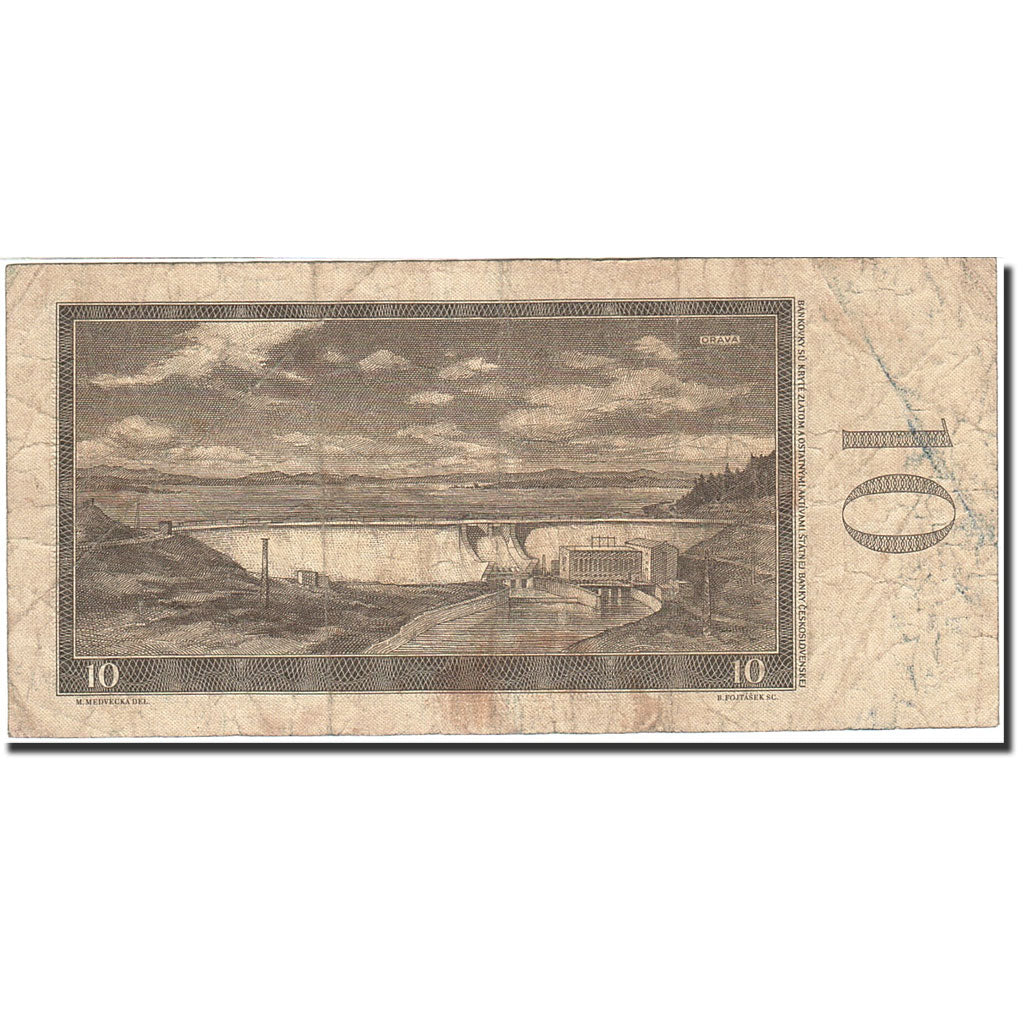 Billet, Tchécoslovaquie, 10 Korun, 1960-1964, 1960, KM:88b, B+