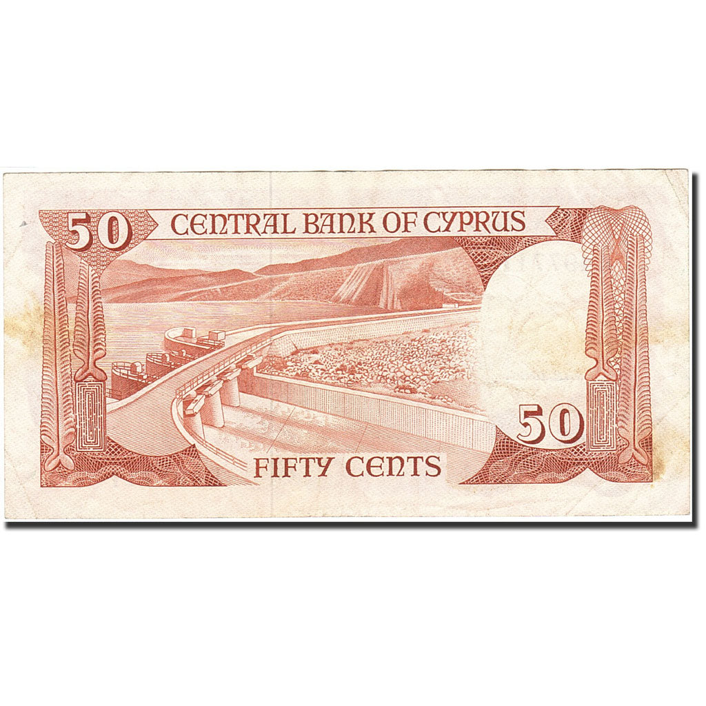 Banknote, Cyprus, 50 Cents, 1982-1987, 1984-12-01, KM:49a, VF(20-25)