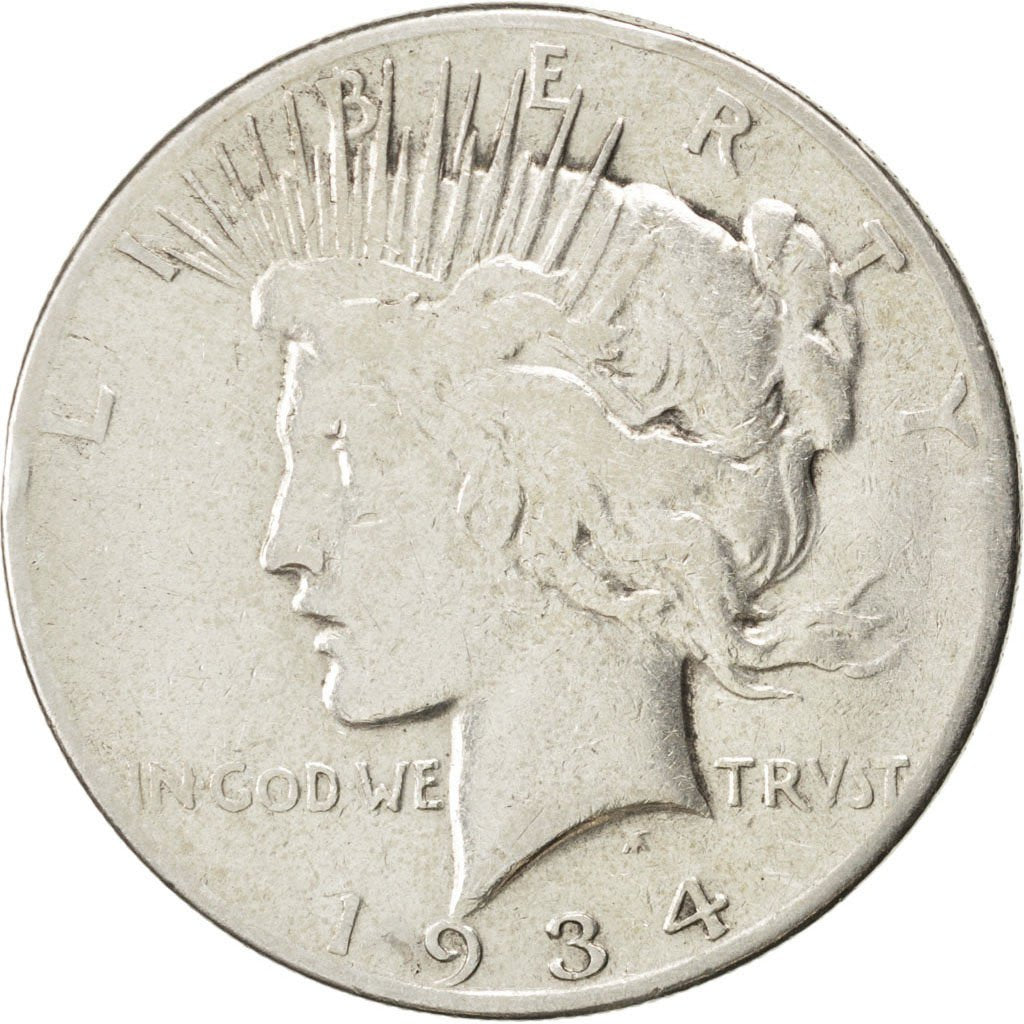 UNITED STATES, Peace Dollar, Dollar, 1934, U.S. Mint, KM #150, F(12-15),...