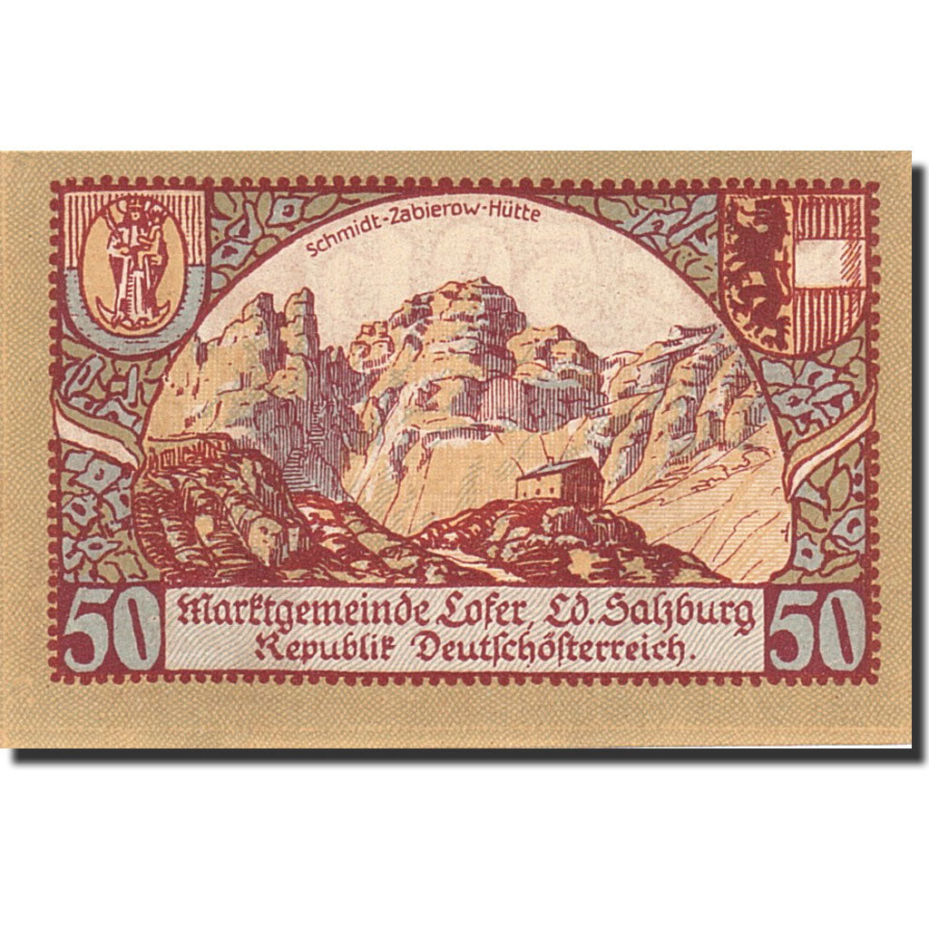 Banknote, Austria, Salzbourg, 50 Heller, Mine, 1921, 1921-02-28, UNC(65-70)