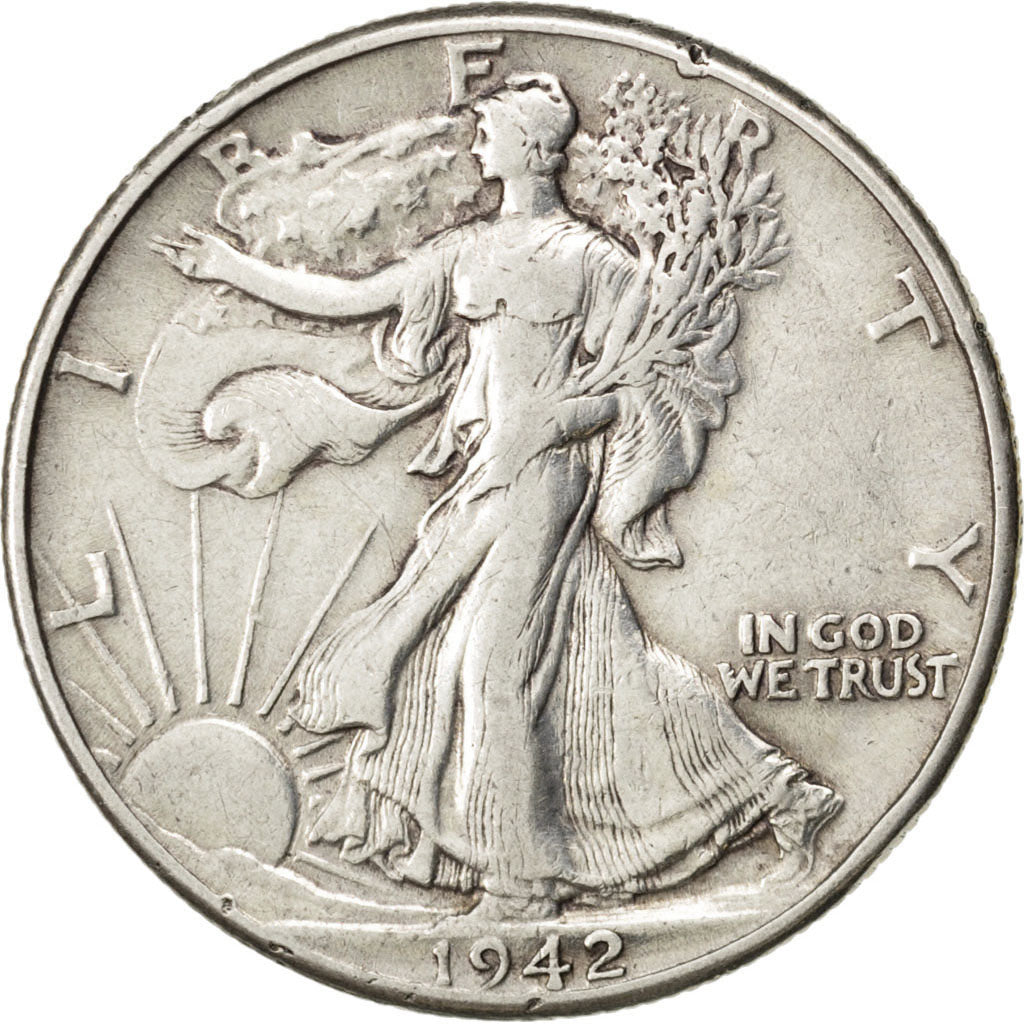 United States, 1/2 Dollar, 1942, Philadelphia, KM #142, EF(40-45), Silver, 12.44