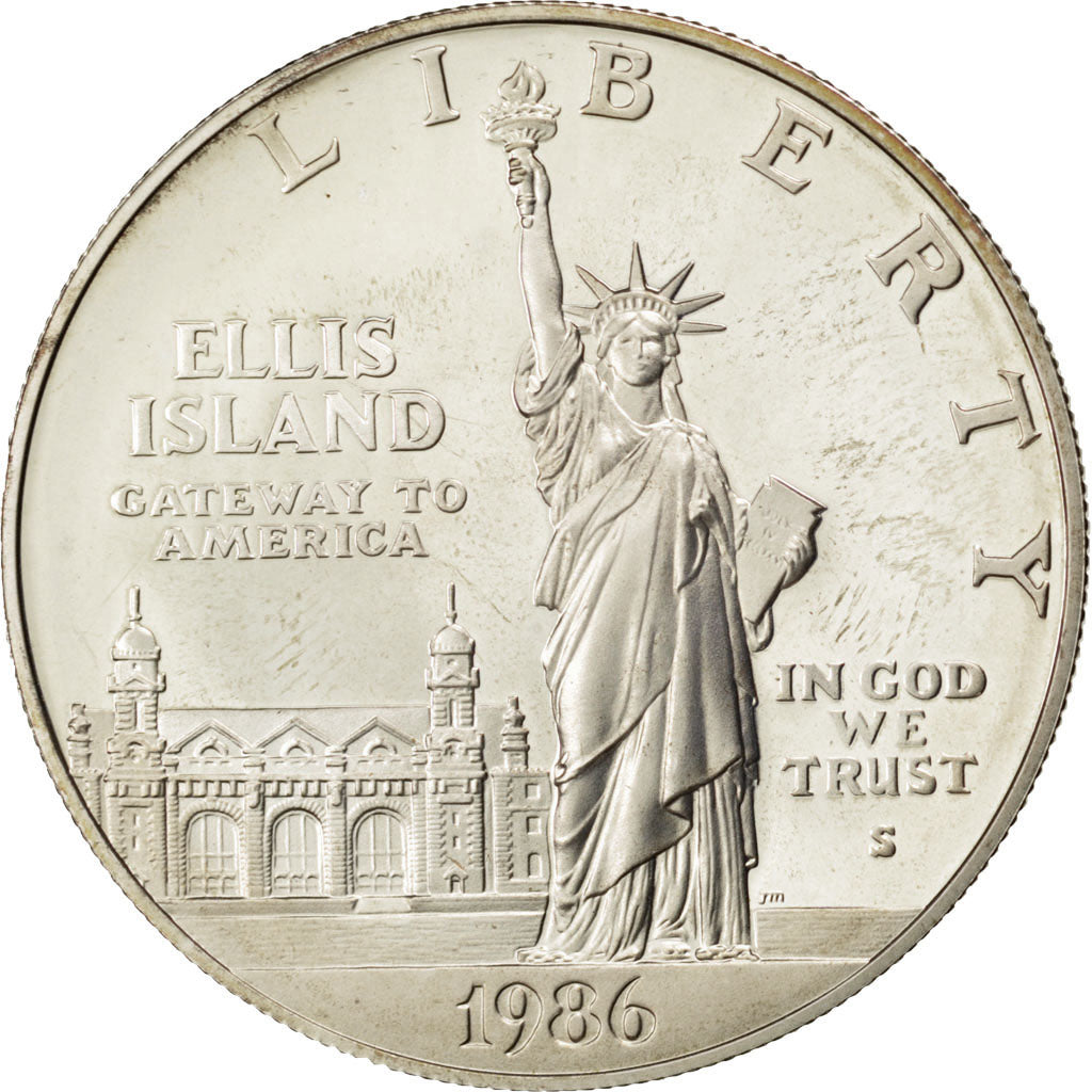 UNITED STATES, Dollar, 1986, U.S. Mint, KM #214, MS(63), Silver, 38.1, 26.82