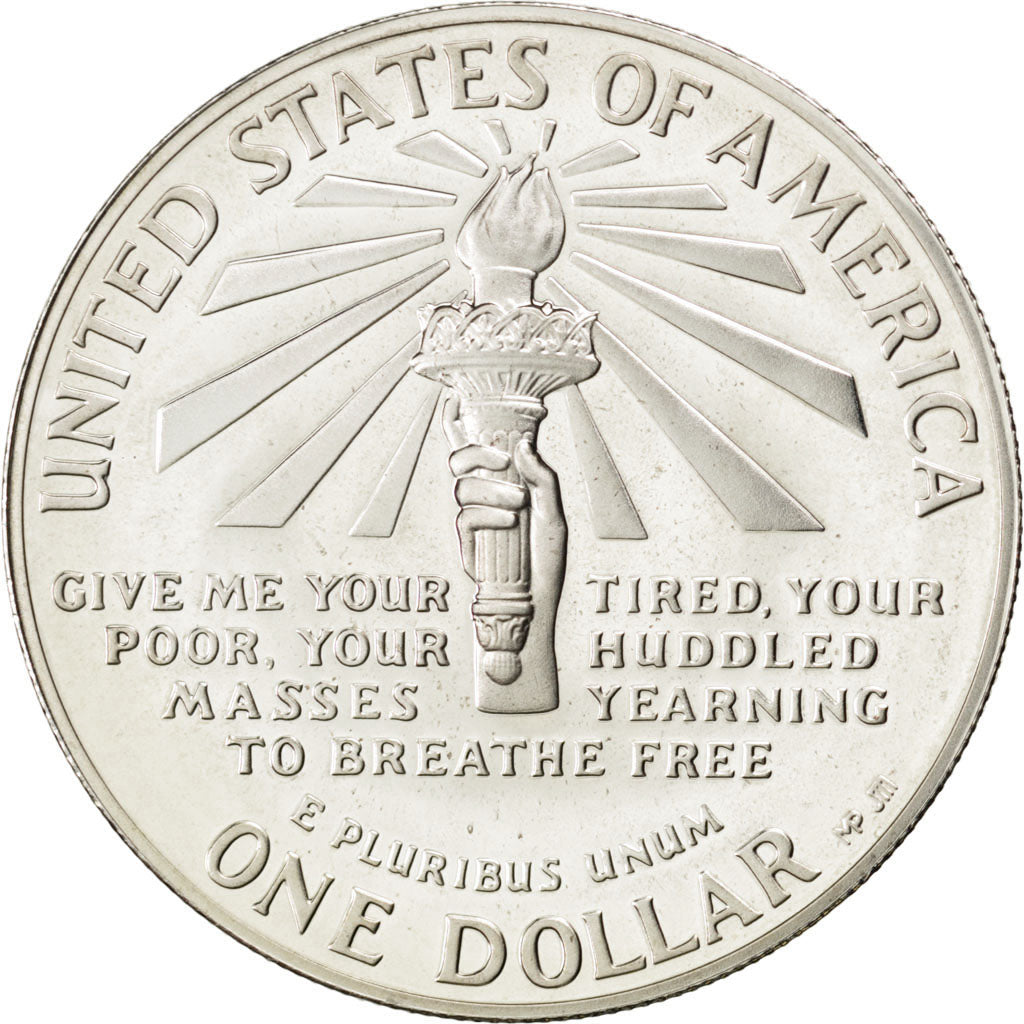 UNITED STATES, Dollar, 1986, U.S. Mint, KM #214, MS(63), Silver, 38.1, 26.82