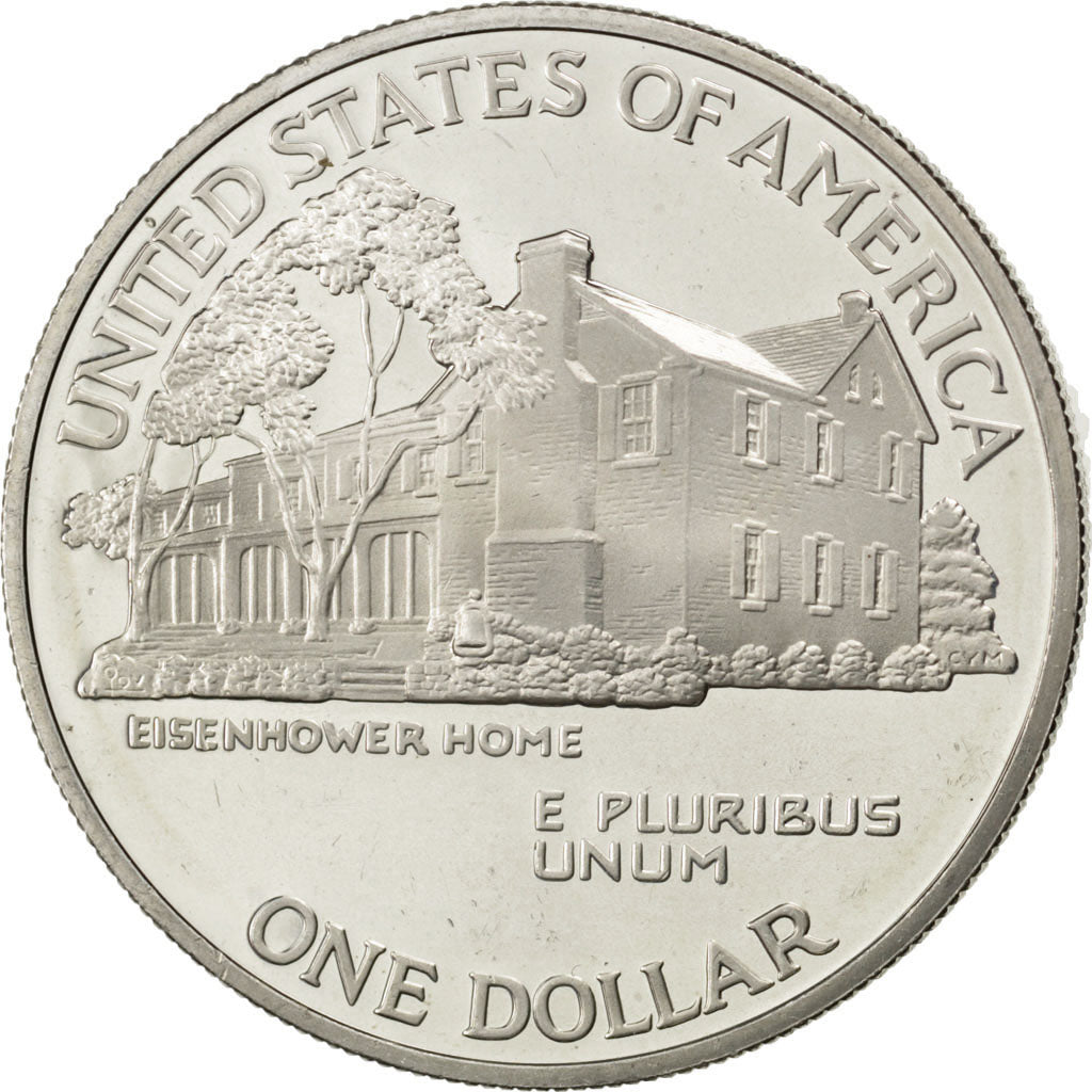 UNITED STATES, Dollar, 1990, U.S. Mint, KM #227, MS(63), Silver, 38.1, 26.92