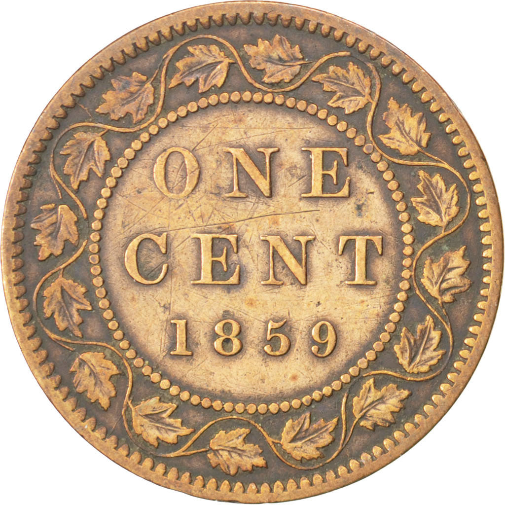 CANADA, Cent, 1859, Royal Canadian Mint, KM #1, EF(40-45), Bronze, 4.33
