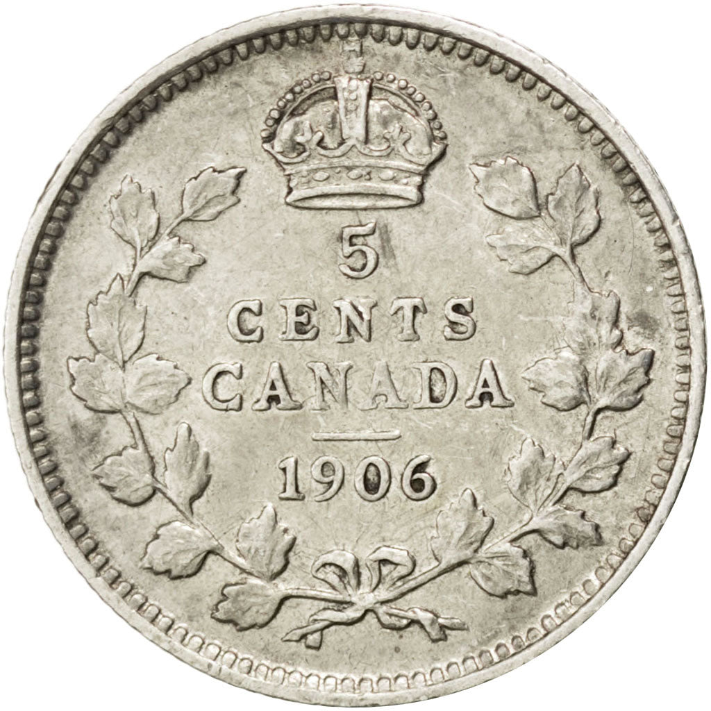 CANADA, 5 Cents, 1906, Royal Canadian Mint, KM #13, VF(20-25), Silver, 15.5,...