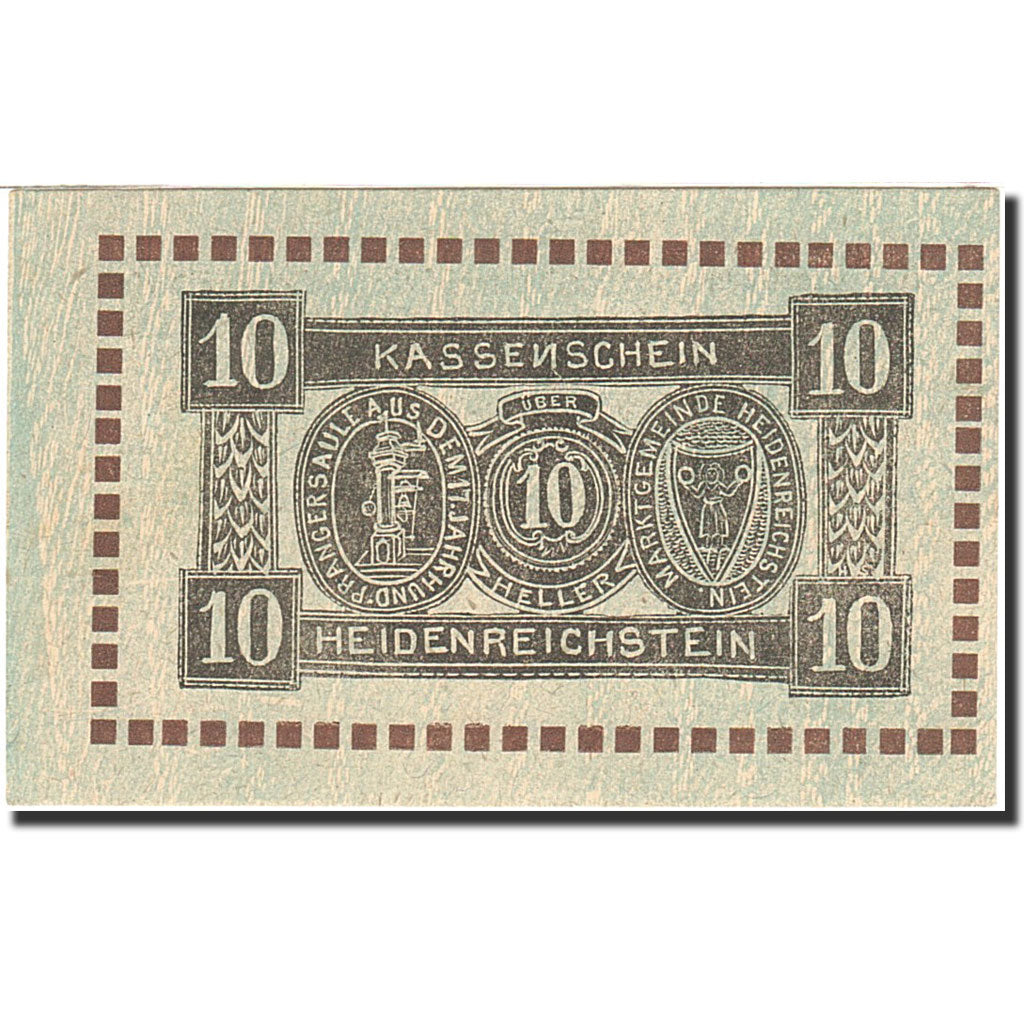 Banknote, Austria, Heidenreichstein, 10 Heller, valeur faciale, 1921
