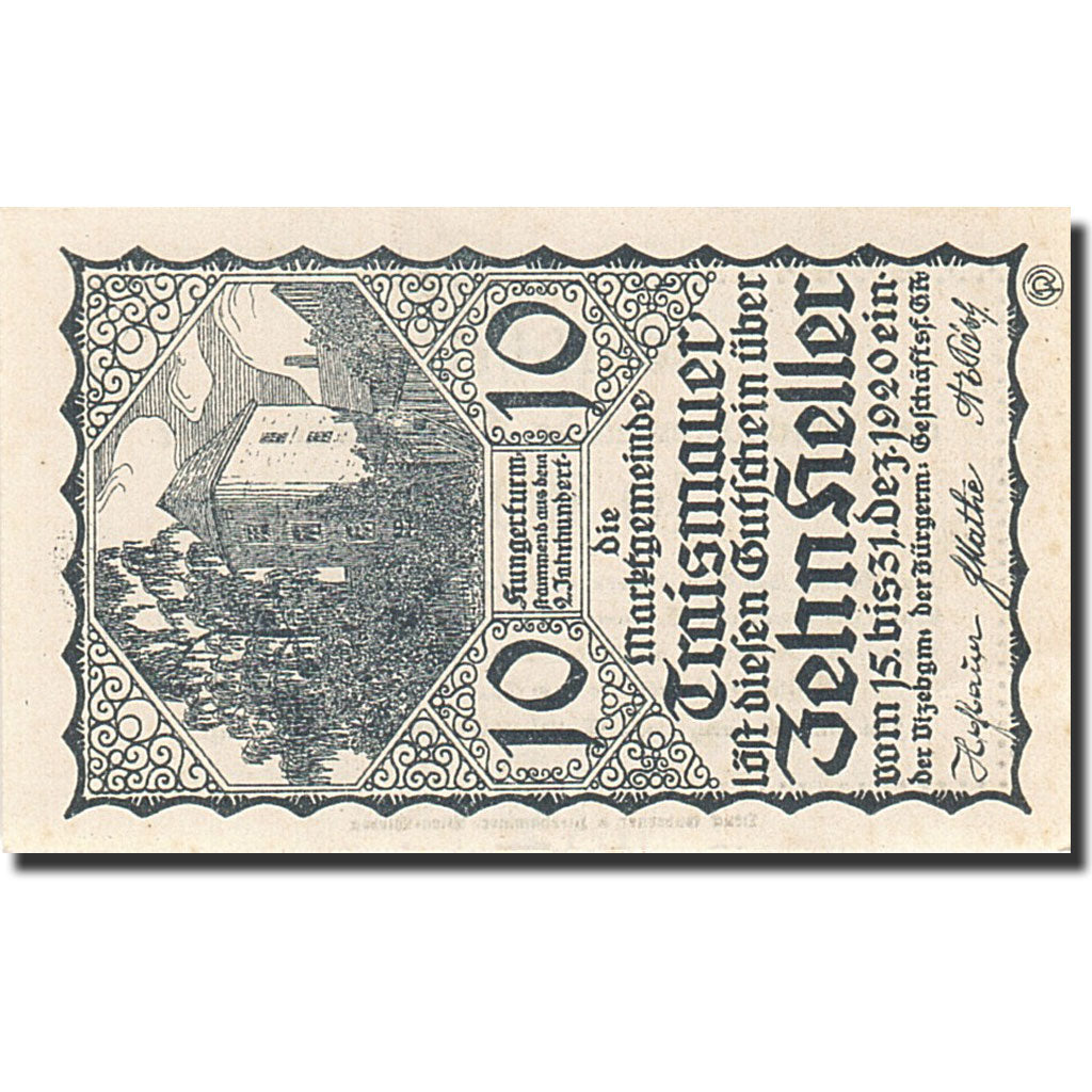 Banknote, Austria, Traismauer, 10 Heller, ferme, 1920, 1920-12-31, UNC(65-70)