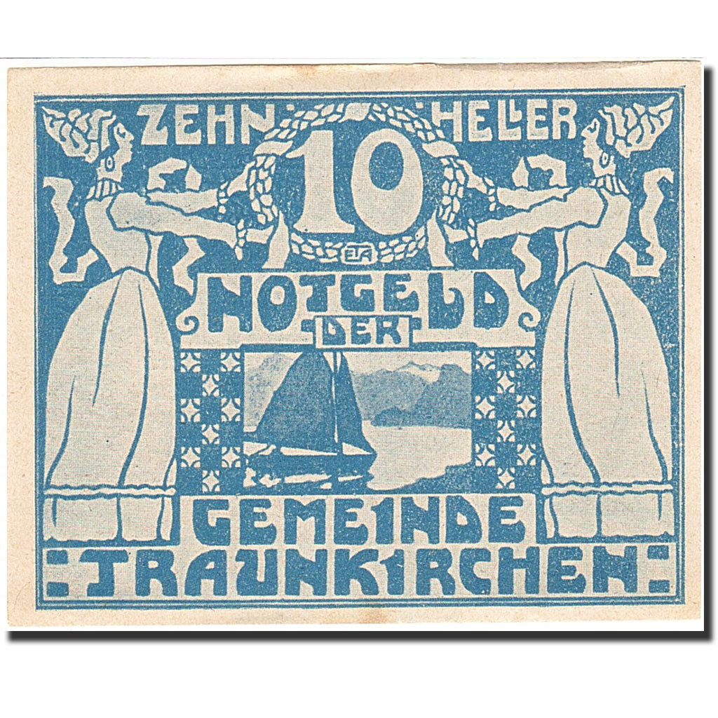 Banknote, Austria, Traunkirchen, 10 Heller, bateau, 1920, 1920-06-01, AU(50-53)